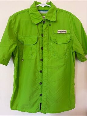 Boys Magellan Outdoors Short Sleeve Button Front Shirt - Size 6/7
